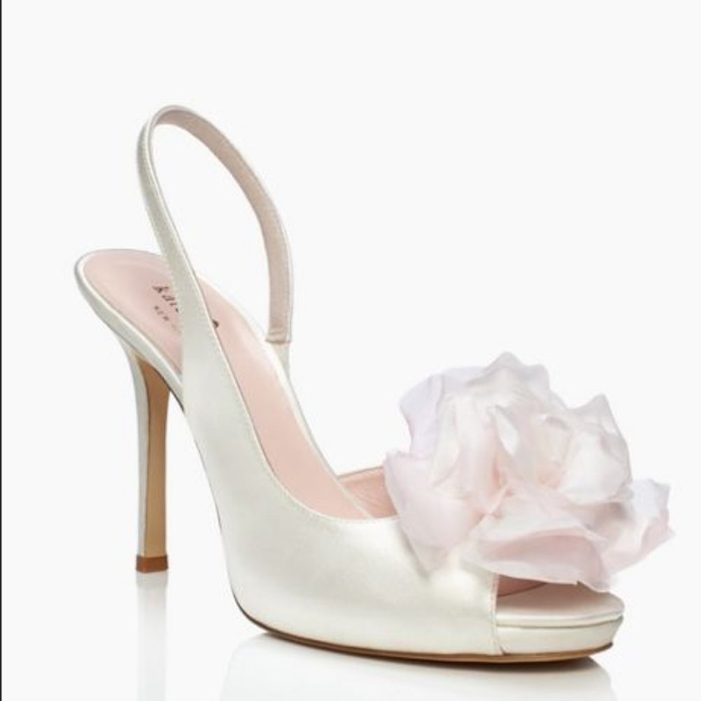 Kate Spade RARE Camilla Silk Satin Slingbacks-WEDDING!